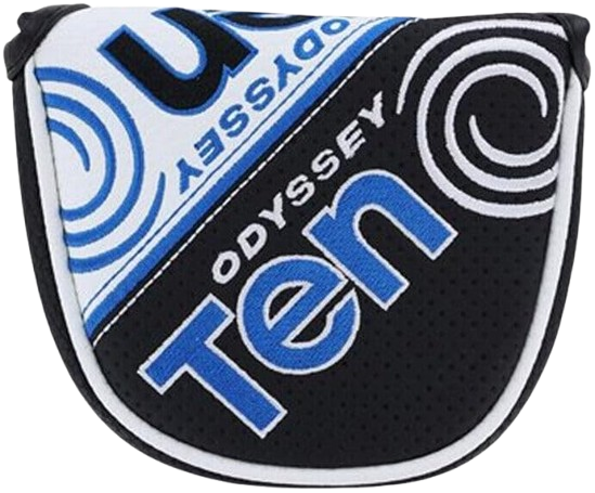 Odyssey Ten series black and blue headcover with bold branding, designed to protect the putter head.